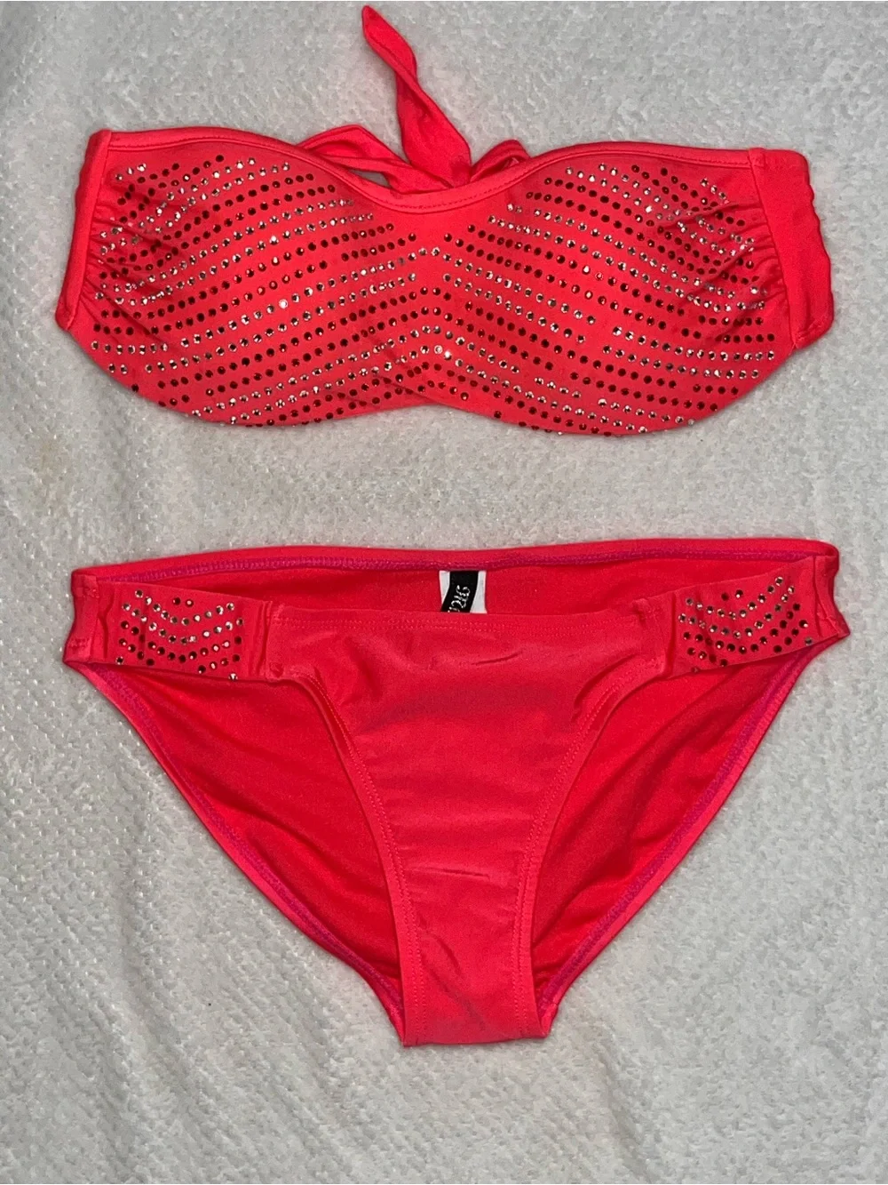 Miss Me Rhinestone Bandeau Bikini Set